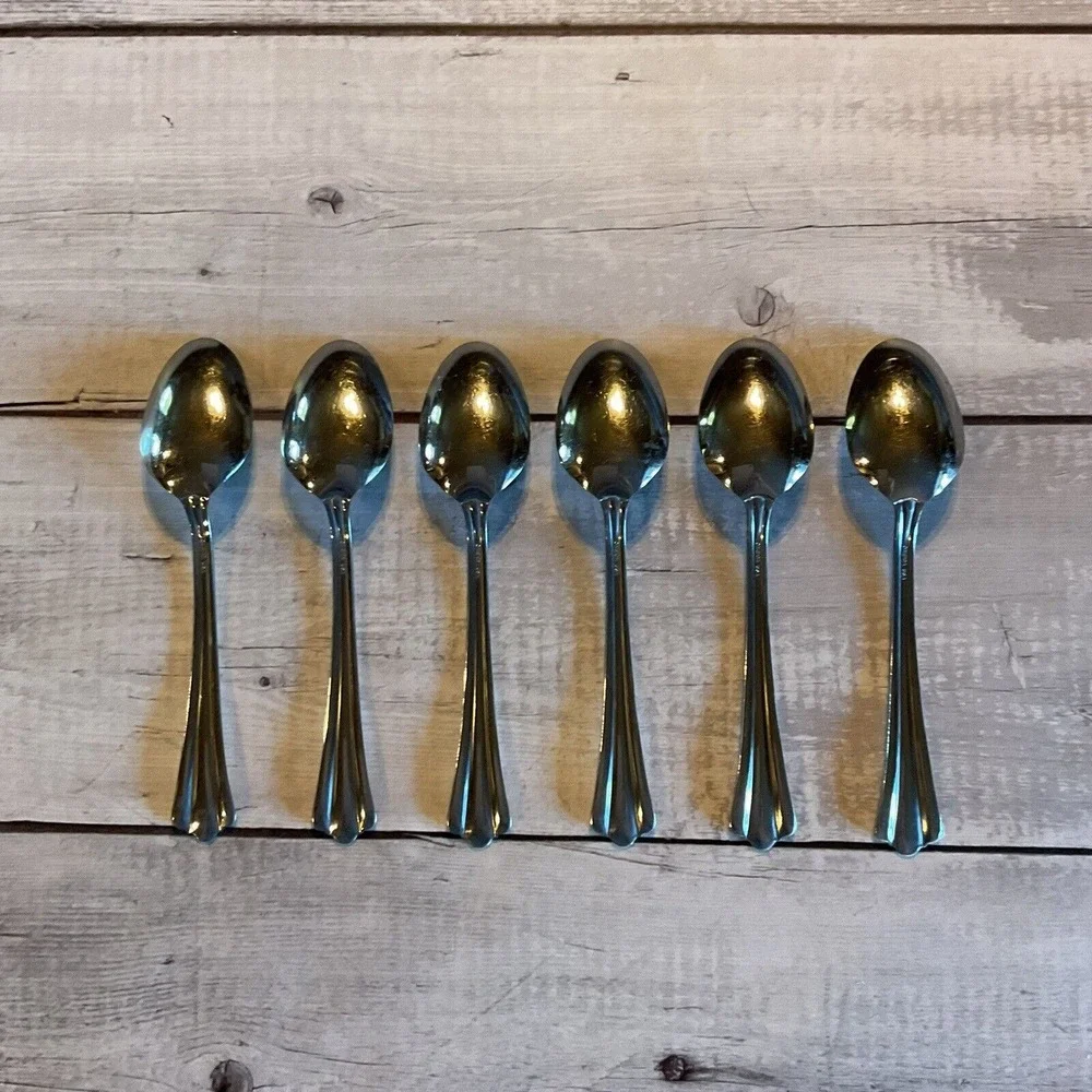 Oneida KIMBRA Stainless Flatware Oval Place Soup Spoons Set Of 6 USA Lot #2